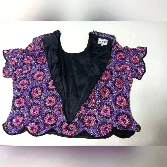 Vintage Odeon floral Sequence beading  top. - Picture 8 of 8